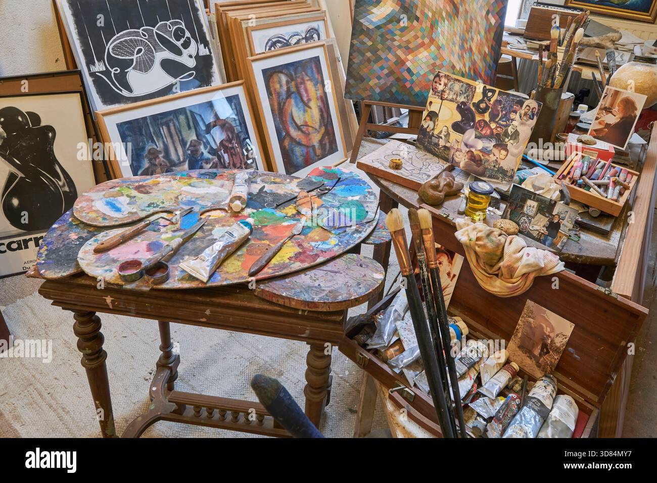 France, Indre, le Menoux, Jorge Carrasco Studio, où l'artiste bolivien a vécu et travaillé Banque D'Images