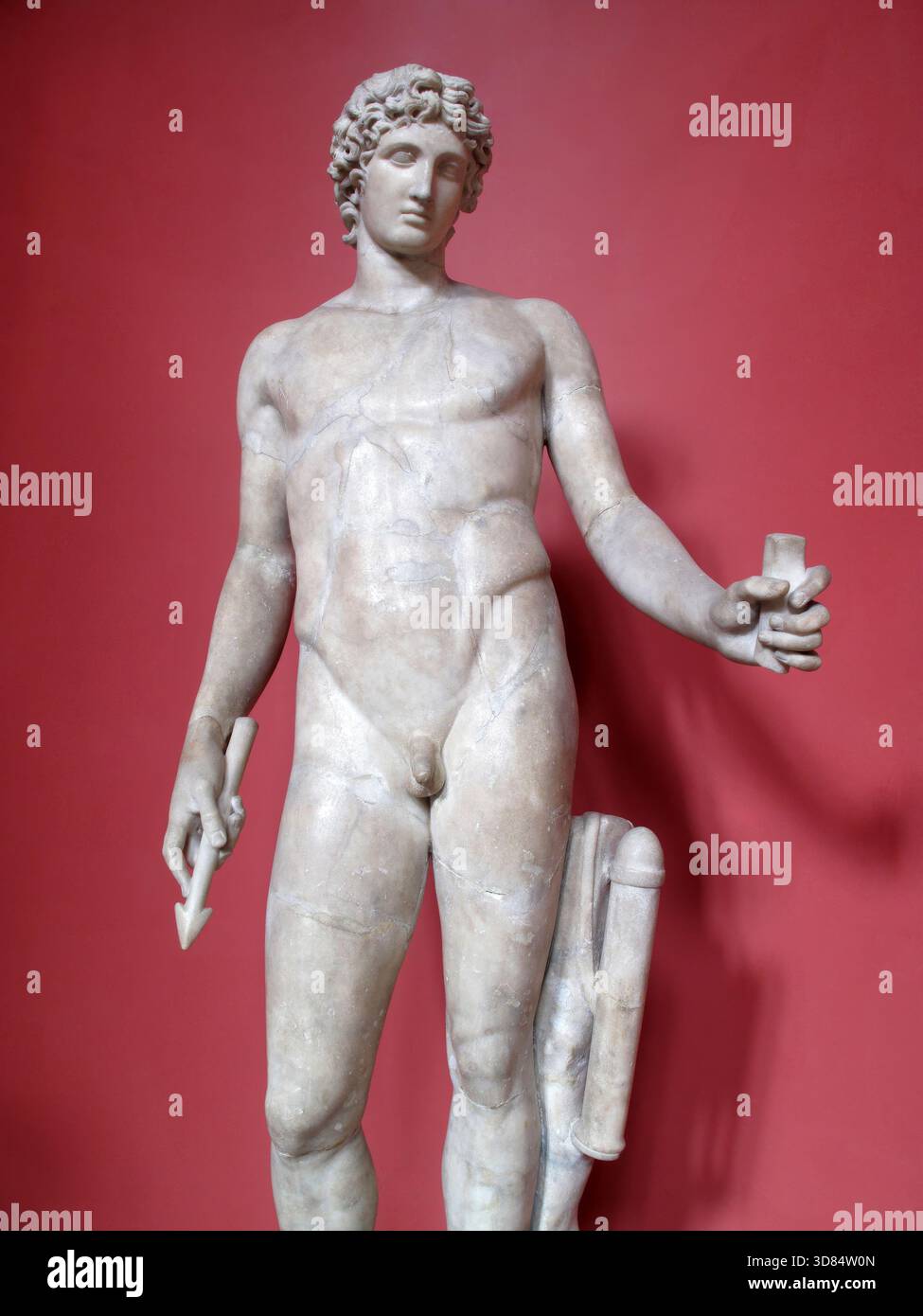 Statue romaine en marbre du Dieu grec et romain Apollon le fils de Zeus, image photo Banque D'Images