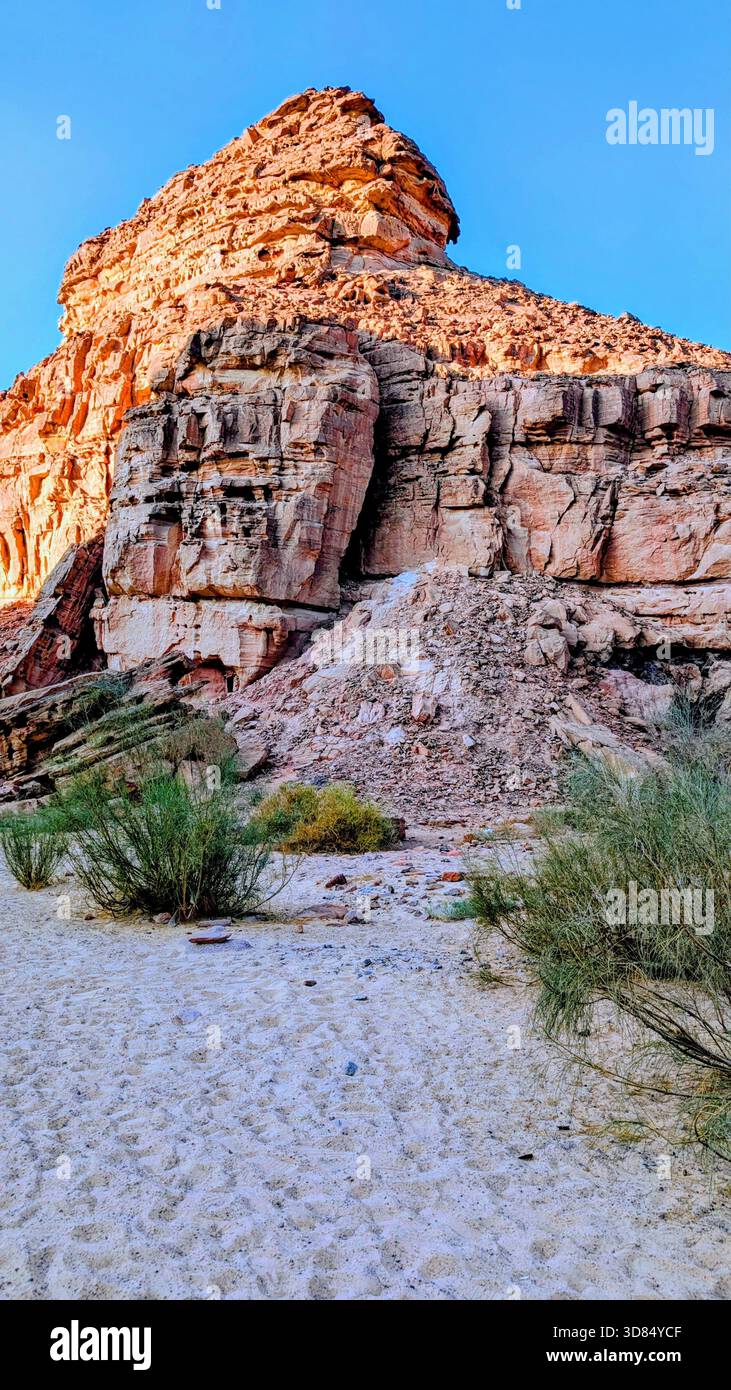 Murs de grès vibrants du Canyon coloré sur la péninsule du Sinaï en Égypte, façonnés par le temps en couleurs et textures naturelles étonnantes Banque D'Images