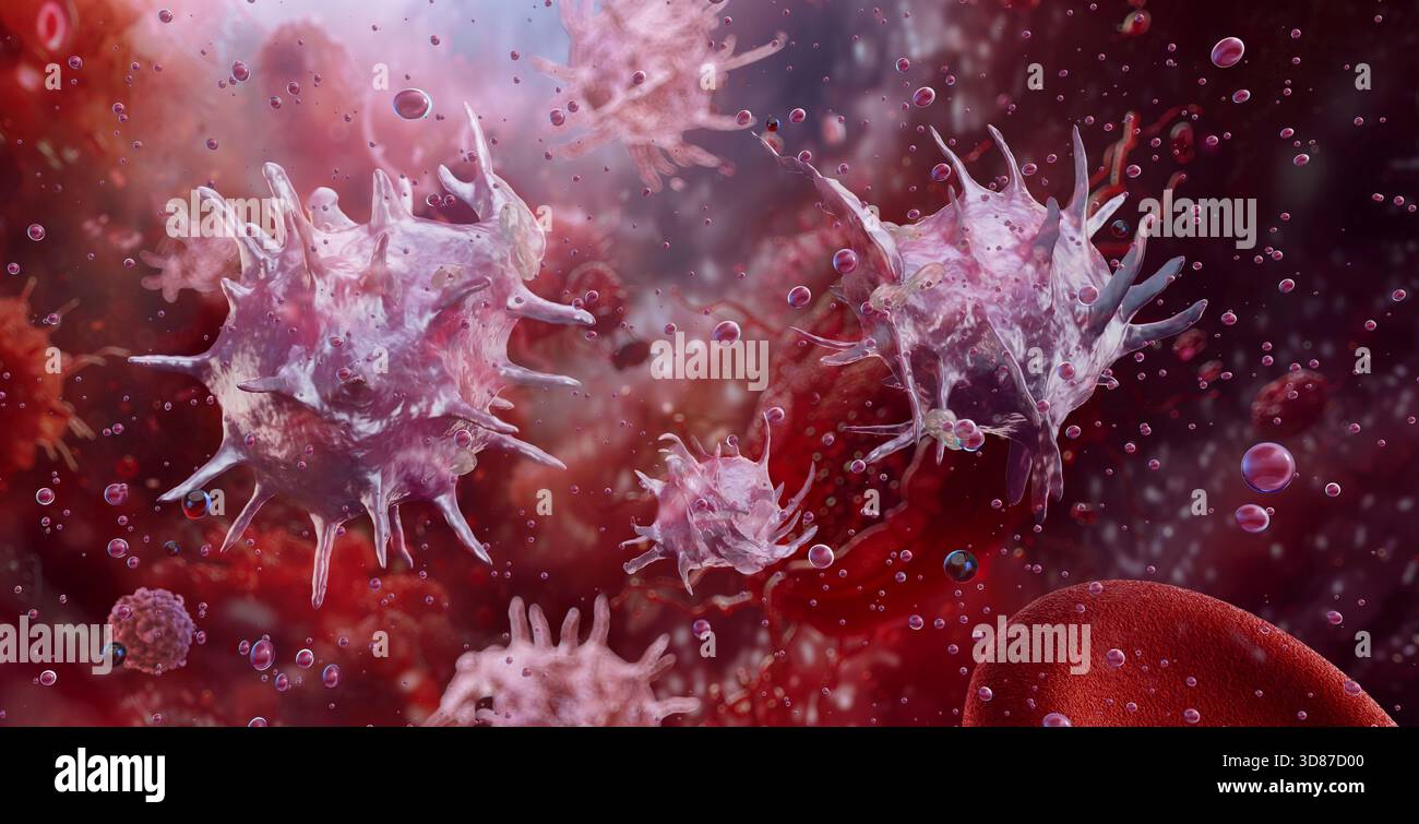 Illustration de plaquettes, ou thrombocytes. Banque D'Images