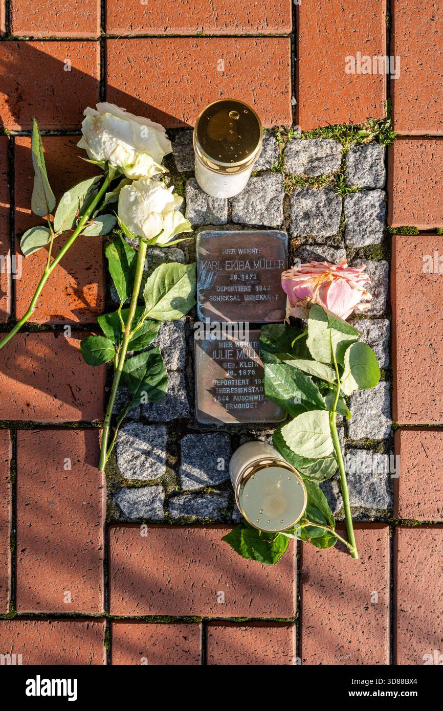 Stolperstein (mémorial pavé pour une victime du nazisme) Banque D'Images