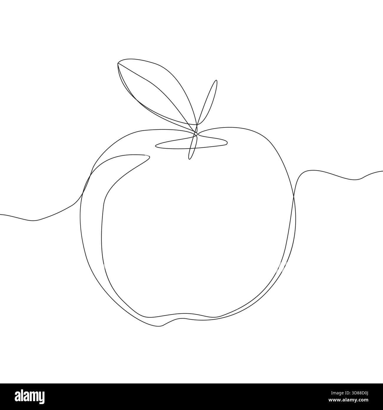 Illustration de fruit de pomme. Un dessin au trait continu. Nourriture biologique minimaliste. Illustration abstraite vectorielle. Illustration de Vecteur