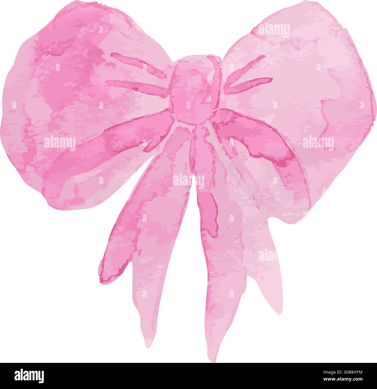 La conception d'un noeud aquarelle rose doux présente des courbes élégantes et des lignes fluides, idéales pour ajouter une touche délicate à la papeterie, aux invitations et autres cr Illustration de Vecteur