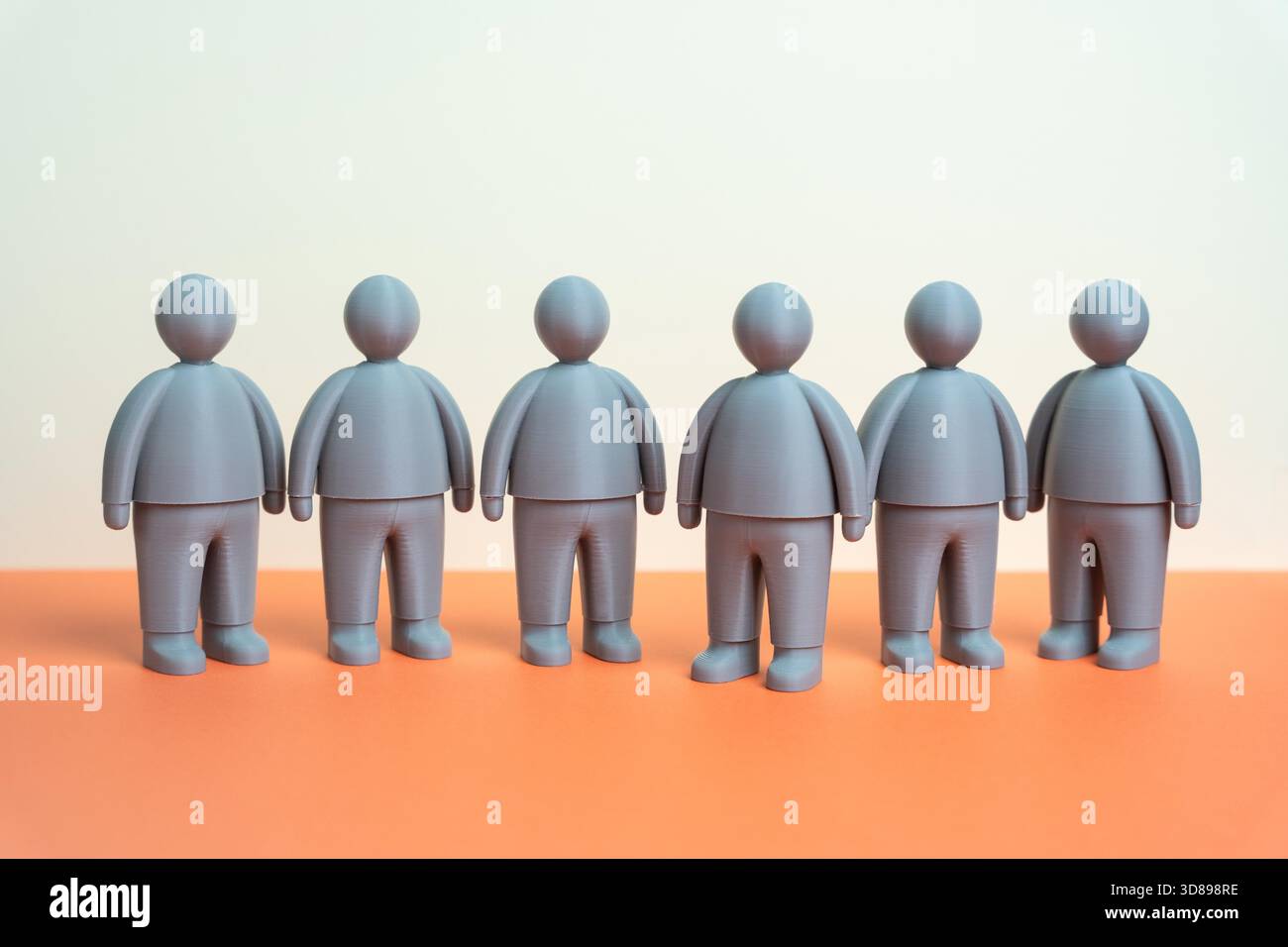 Les gens gris. Masse grise. Société inerte. Manque de réponse aux stimuli sociaux. Sociologie. Aliénation urbaine, ou études psychologiques sur le comportement social. Banque D'Images