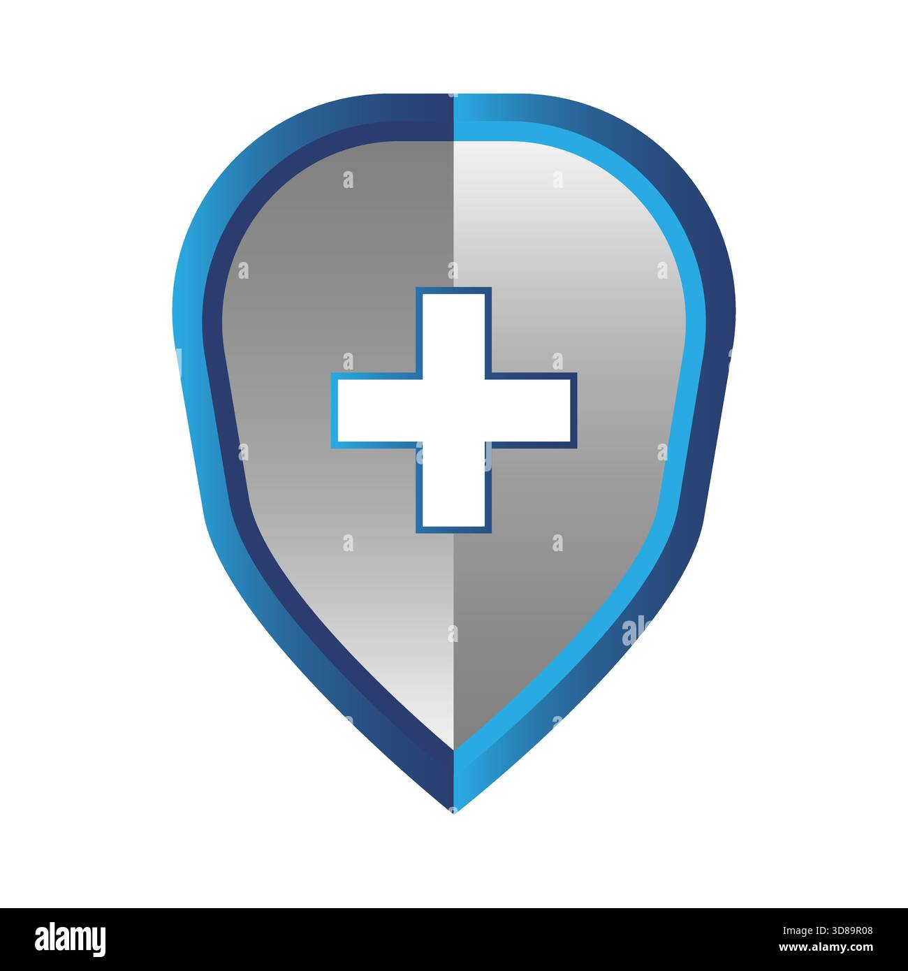 Icône de croix médicale. Symbole du gardien de santé. Vecteur de bouclier clinique. Autocollant de sécurité hospitalier. SPE 10. Illustration de Vecteur