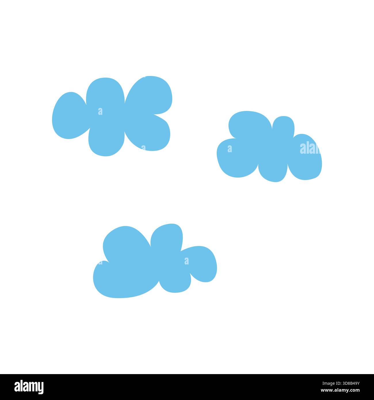 Silhouette nuageuse bleue. Ensemble de nuages minimalistes. Collection de silhouette de nuage bleu abstrait dans un style de dessin animé plat mignon pour fond web Illustration de Vecteur