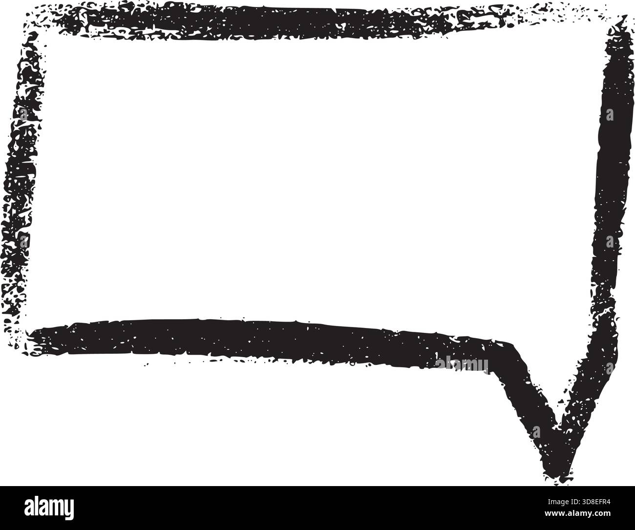 Zone de texte crayon de bulle de parole avec cadre dessiné à la main et texture de ligne de doodle rugueuse. Illustration de Vecteur