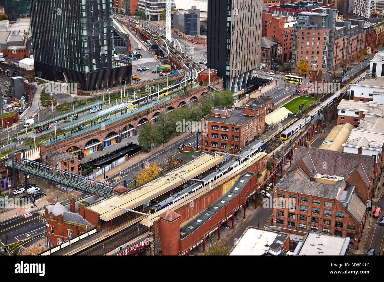 Gare de Manchester Deansgate et Metrolink Banque D'Images