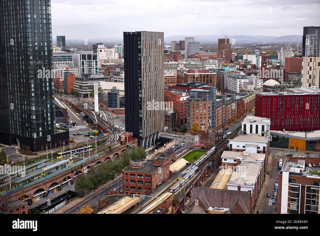 Gare de Manchester Deansgate et Metrolink Banque D'Images