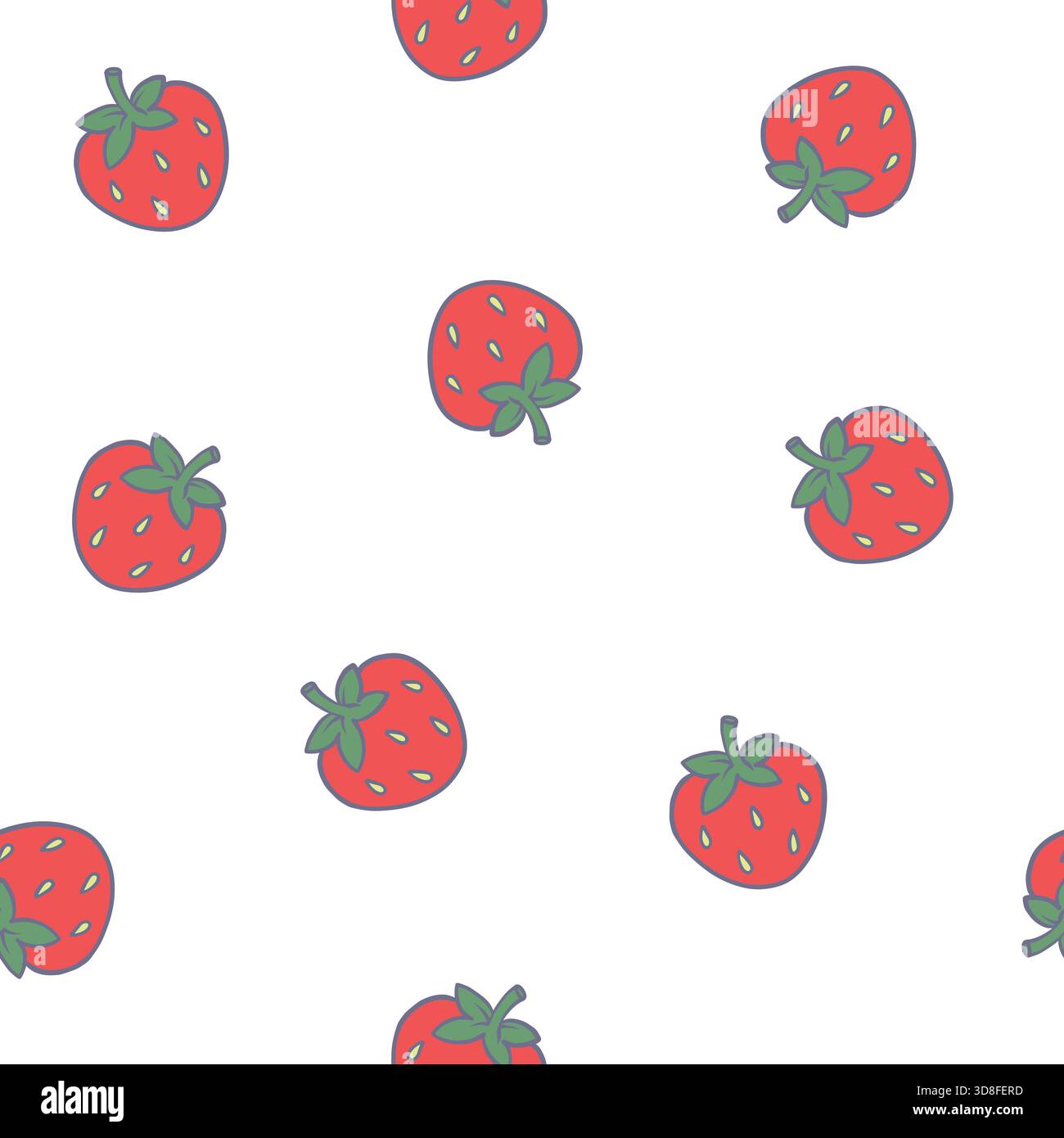 Motif vectoriel sans couture de fraise et de fleur avec conception de printemps de feuilles et de baies Illustration de Vecteur