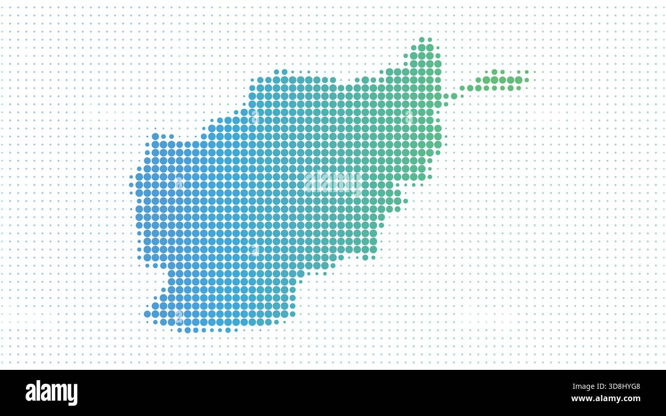 Carte en pointillés de l'Afghanistan dans un style demi-ton moderne, illustration vectorielle sur fond blanc Illustration de Vecteur