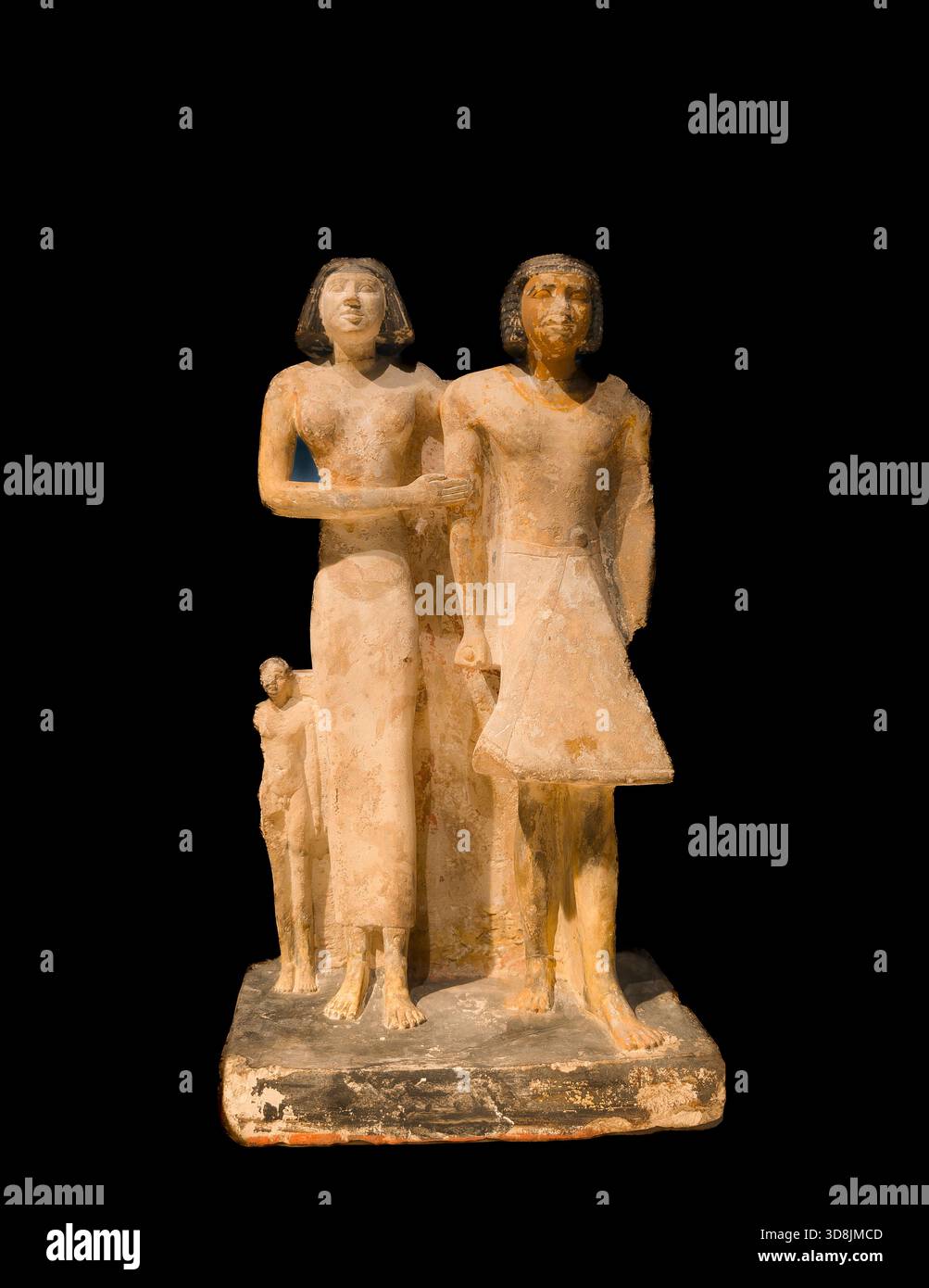 Egypte, Aéroport du Caire, Musée terminal 3 : Une famille de l'ancien Empire. Banque D'Images