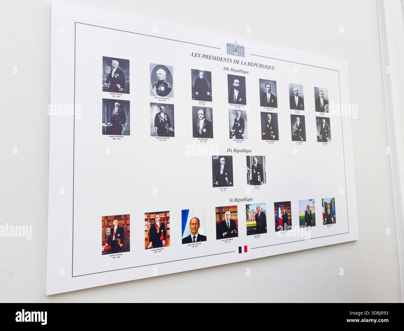 France, Ile-de-France, Paris. La maison elysée, musée, café, situé en face du palais de l'elysée. peinture des présidents de la république française. Banque D'Images