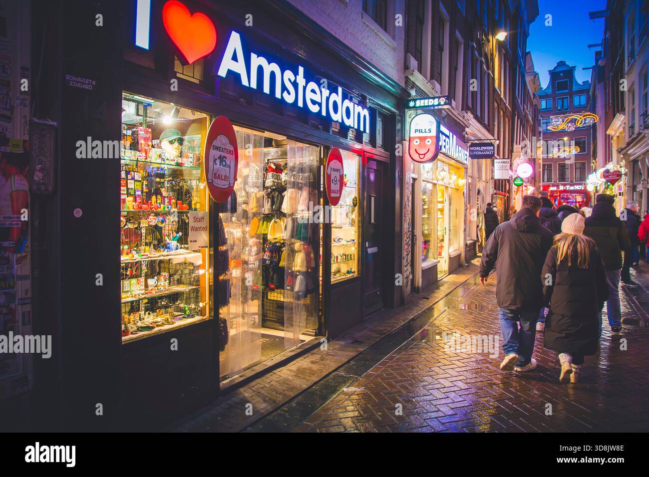 Europe, pays-Bas, Amsterdam. De Wallen. Le quartier rouge Banque D'Images