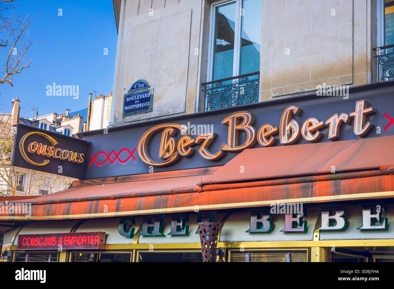 France, Ile-de-France, Paris, 6ème arrondissement boulevard du Montparnasse. Chez Bebert Banque D'Images
