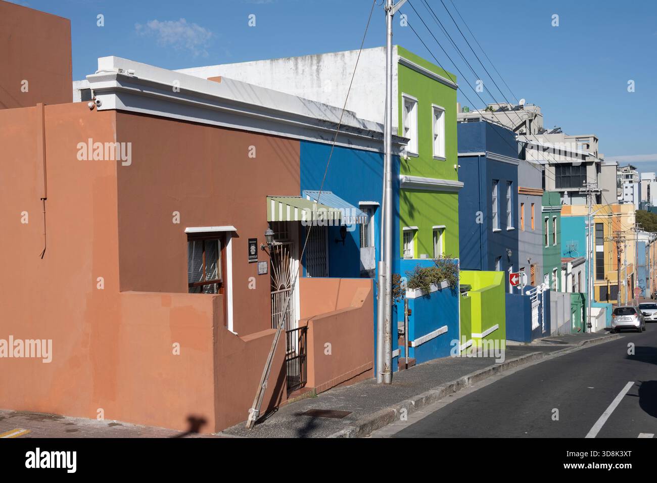Afrique. Afrique du Sud. Cape Town. Les maisons colorées du quartier de Bo-Kaap, le quartier musulman malais. Banque D'Images