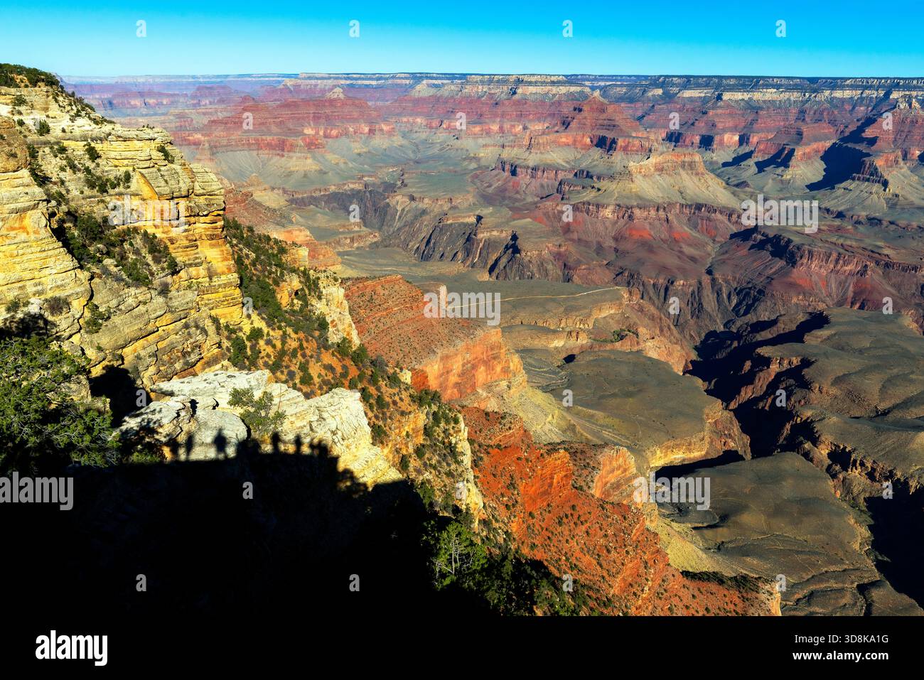 Vue imprenable sur le paysage du Grand Canyon. Arizona, États-Unis d'Amérique. Le paysage est le résultat de millions d'années d'érosion. Banque D'Images