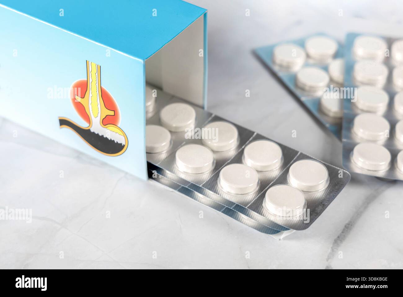 Gaviscon - paquet de pilules pour les problèmes d'estomac et les brûlures d'estomac. Photo de haute qualité Banque D'Images
