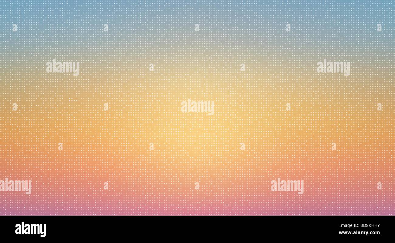 Motif de points en demi-teinte clair passant du bleu et rose doux à l'orange et au jaune chaud Illustration de Vecteur