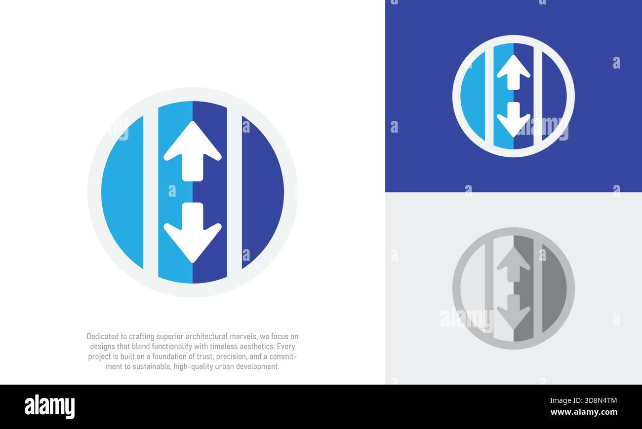Flèches circulaires haut bas échange logo conception transfert de données Tech Illustration de Vecteur