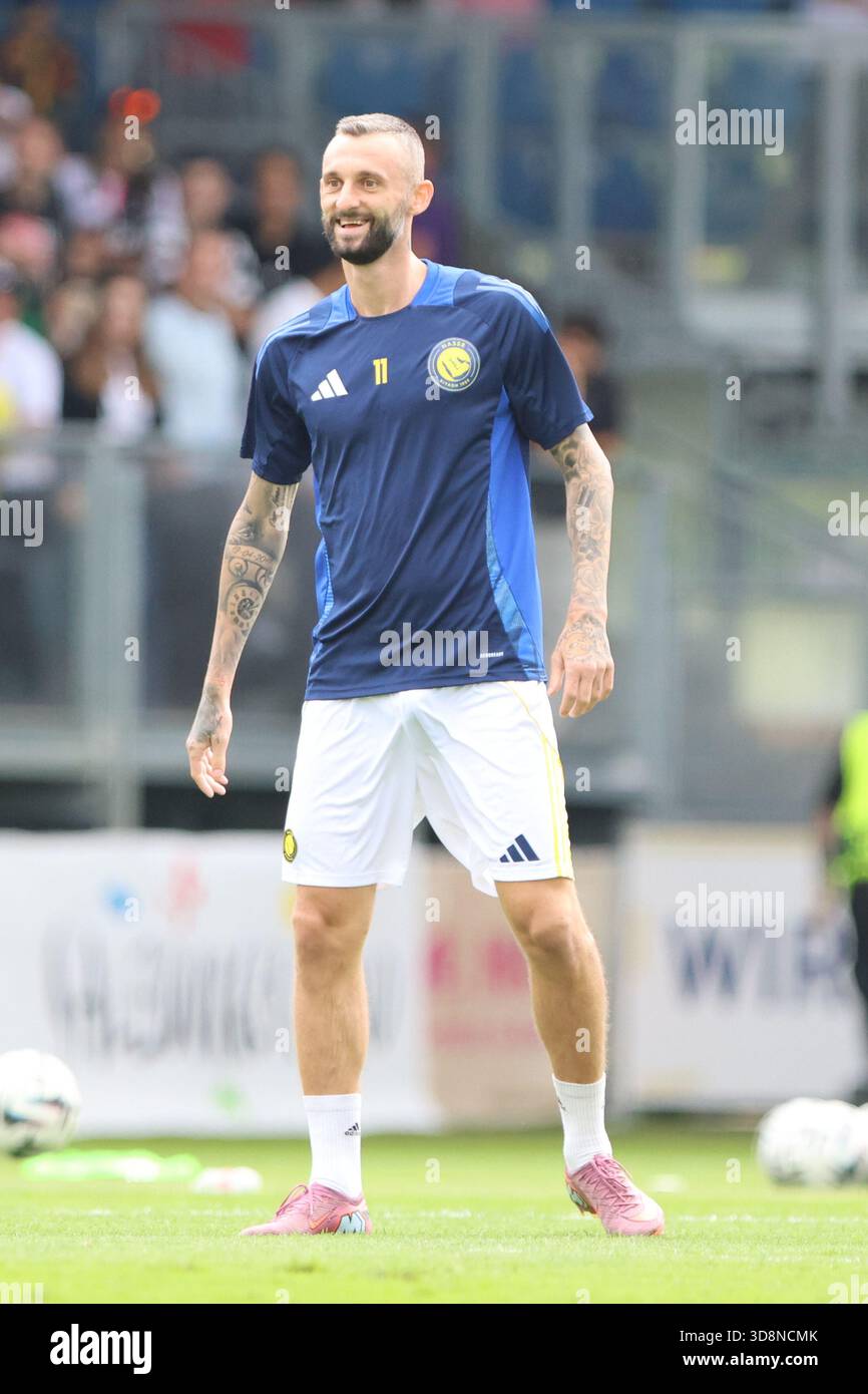 Groedig, AUTRICHE - JUILLET 30 : Marcelo Brozovic d'Al Nassr lors du match amical de pré-saison entre Al Nassr et Toulouse FC au MGG Arena le 30 juillet 2025 à Groedig, Autriche .250730_SEPA_07_056 - 20250730_PD17774 Banque D'Images