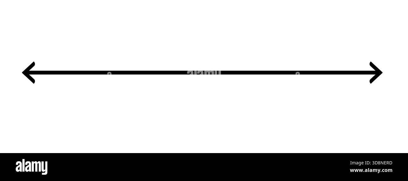 Icône de flèche longue et fine. Icône vectorielle droite noire avec double direction Illustration de Vecteur