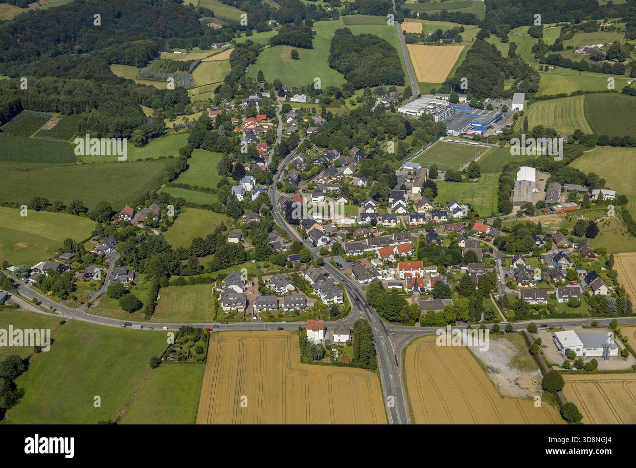 Herzkamp, Sprockhoevel, région de la Ruhr, Rhénanie du Nord-Westphalie, Allemagne, DE, Europe, vue aérienne, vue plongeante, photographie aérienne, photographie aérienne Banque D'Images