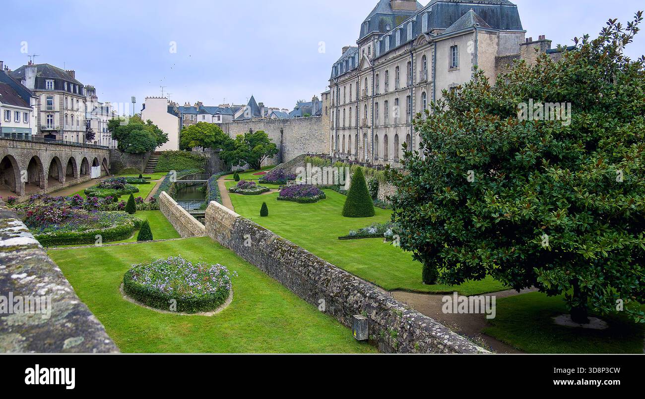 Jardin du Chateau del i'Hermine, vannes, Bretagne, France Banque D'Images