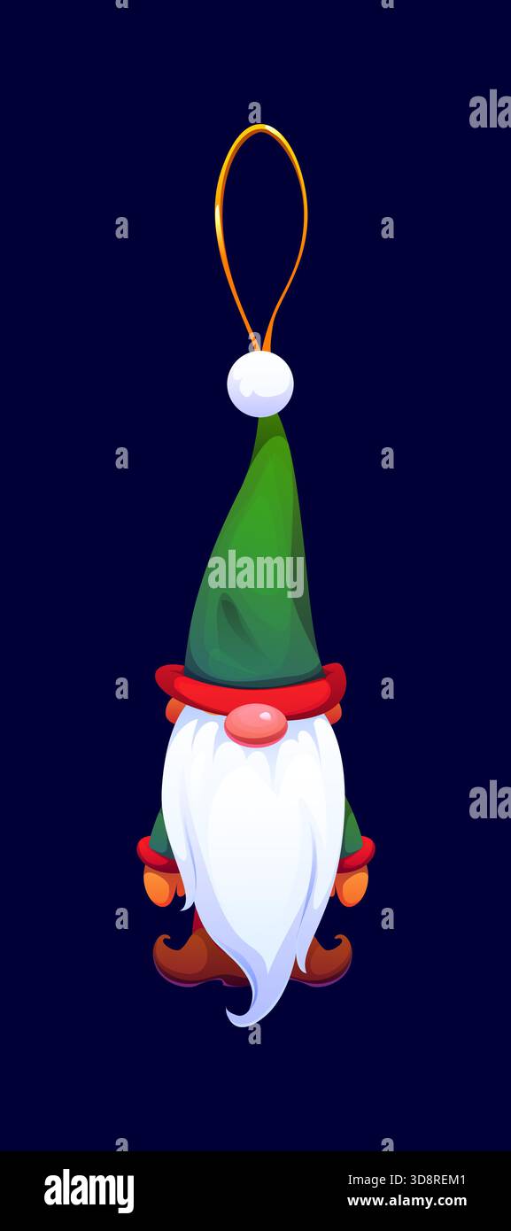 Décoration d'arbre de Noël de dessin animé de gnome d'elfe Illustration de Vecteur