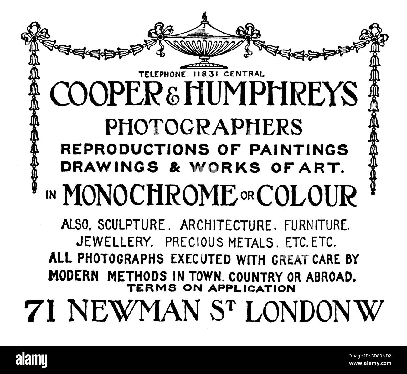 1913 Cooper et Humphries, photographes, en monochrome ou en couleur, publicité du magazine Studio Banque D'Images