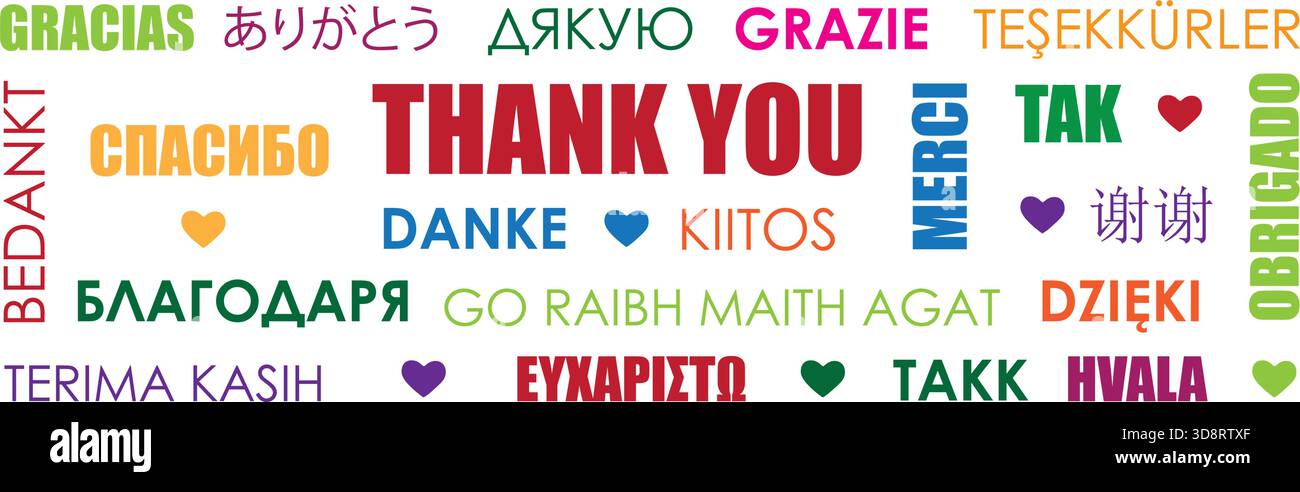 texte de remerciement dans différentes langues illustration vectorielle Illustration de Vecteur