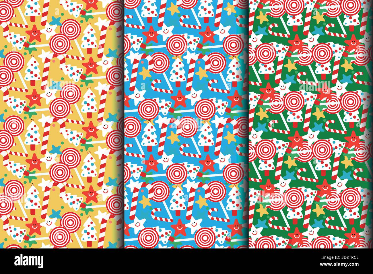 Bonbons festifs rayés rouges et blancs avec sucettes tourbillonnantes bonbons en forme de coeur et éléments de confiserie étoilés disposés dans un vect saisonnier lumineux Illustration de Vecteur