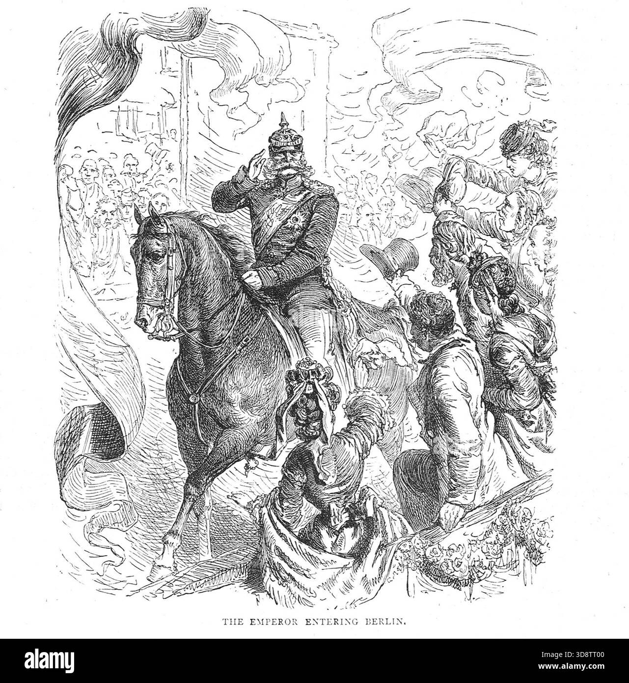 L'empereur Guillaume Ier entre à Berlin après la victoire dans la guerre franco-prussienne. Banque D'Images