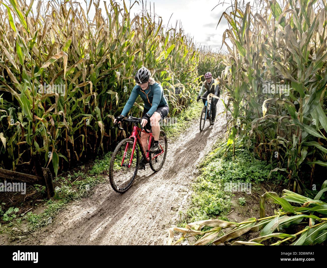 WA26816-00..... WASHINGTON - course de cyclocross pour femmes, Cat 3/4 et Jeunesse............ Tanya Holland devant, pas DE MR pour deuxième coureur. Banque D'Images