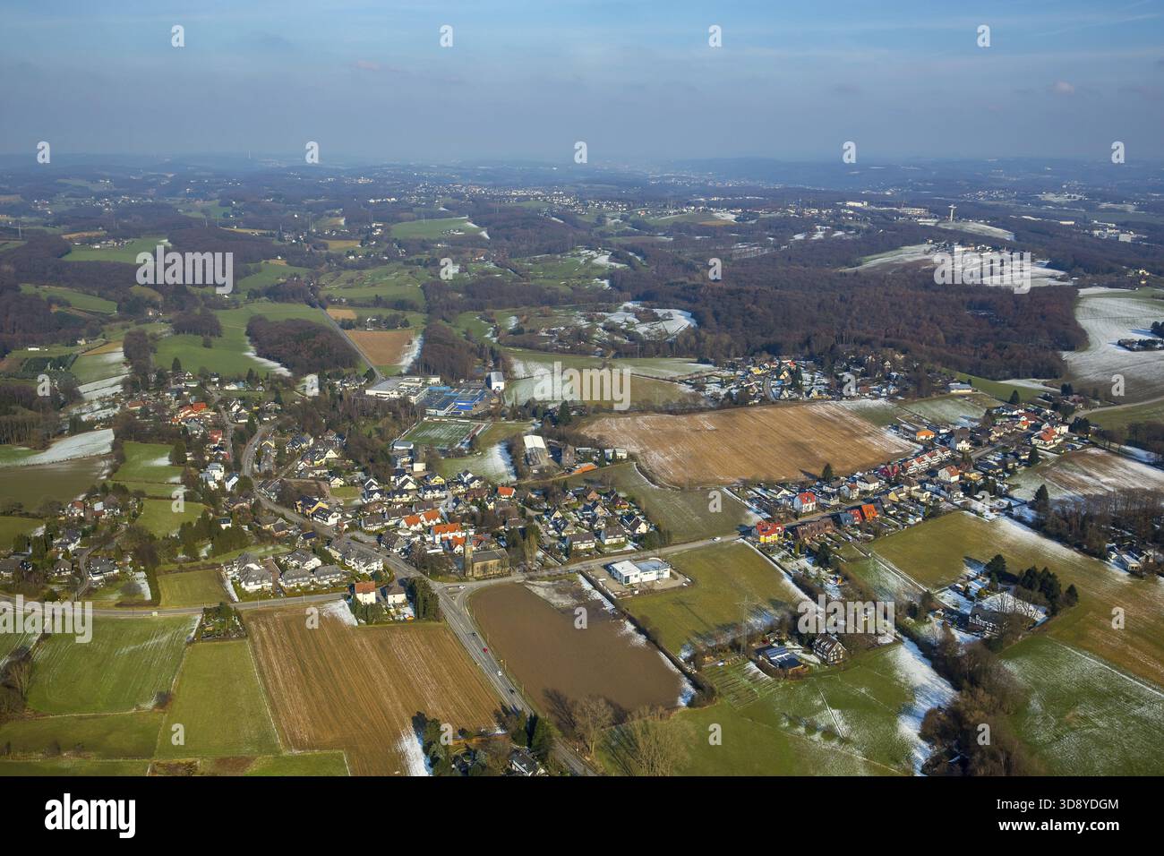 Herzkamp, aperçu, Sprockhoevel, région de la Ruhr, Rhénanie du Nord-Westphalie, Allemagne, Velbert, DE, Europe, vue aérienne, vue plongeante, photographie aérienne, a Banque D'Images
