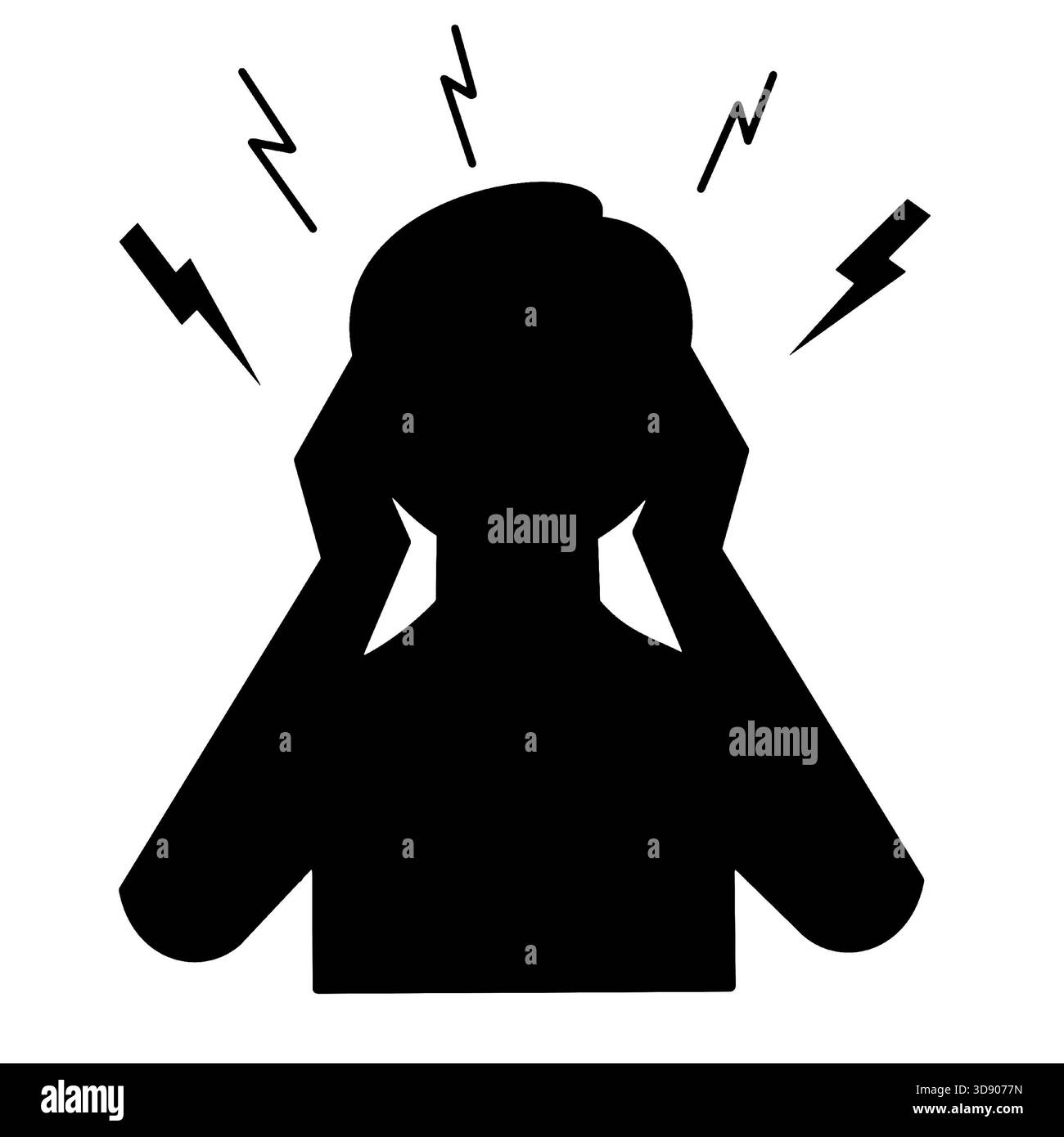 silhouette homme avec mal de tête utile pour les projets liés à la santé Illustration de Vecteur