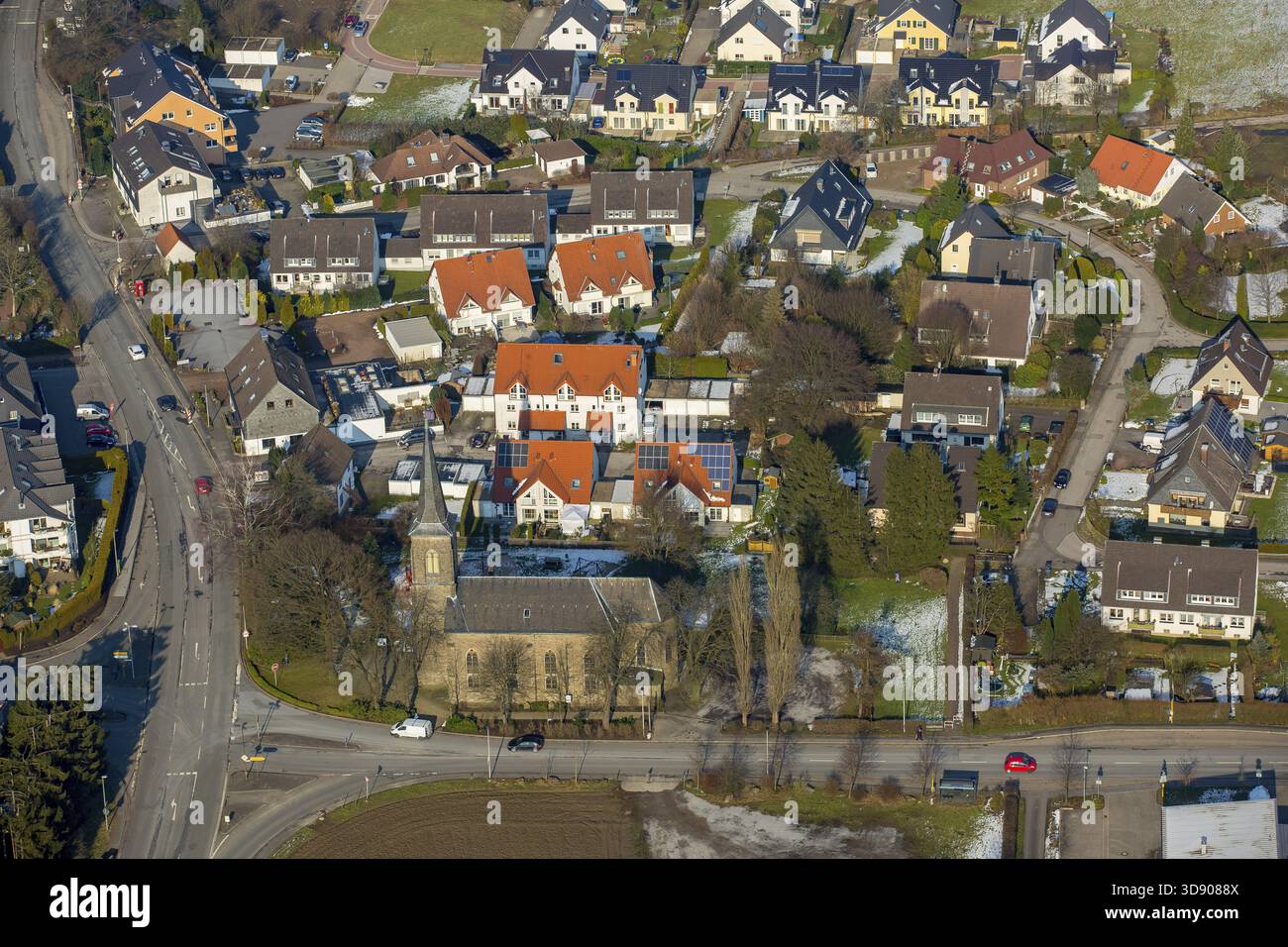 Herzkamp, aperçu, Sprockhoevel, région de la Ruhr, Rhénanie du Nord-Westphalie, Allemagne, Hattingen, DE, Europe, vue aérienne, vue plongeante, photographie aérienne Banque D'Images