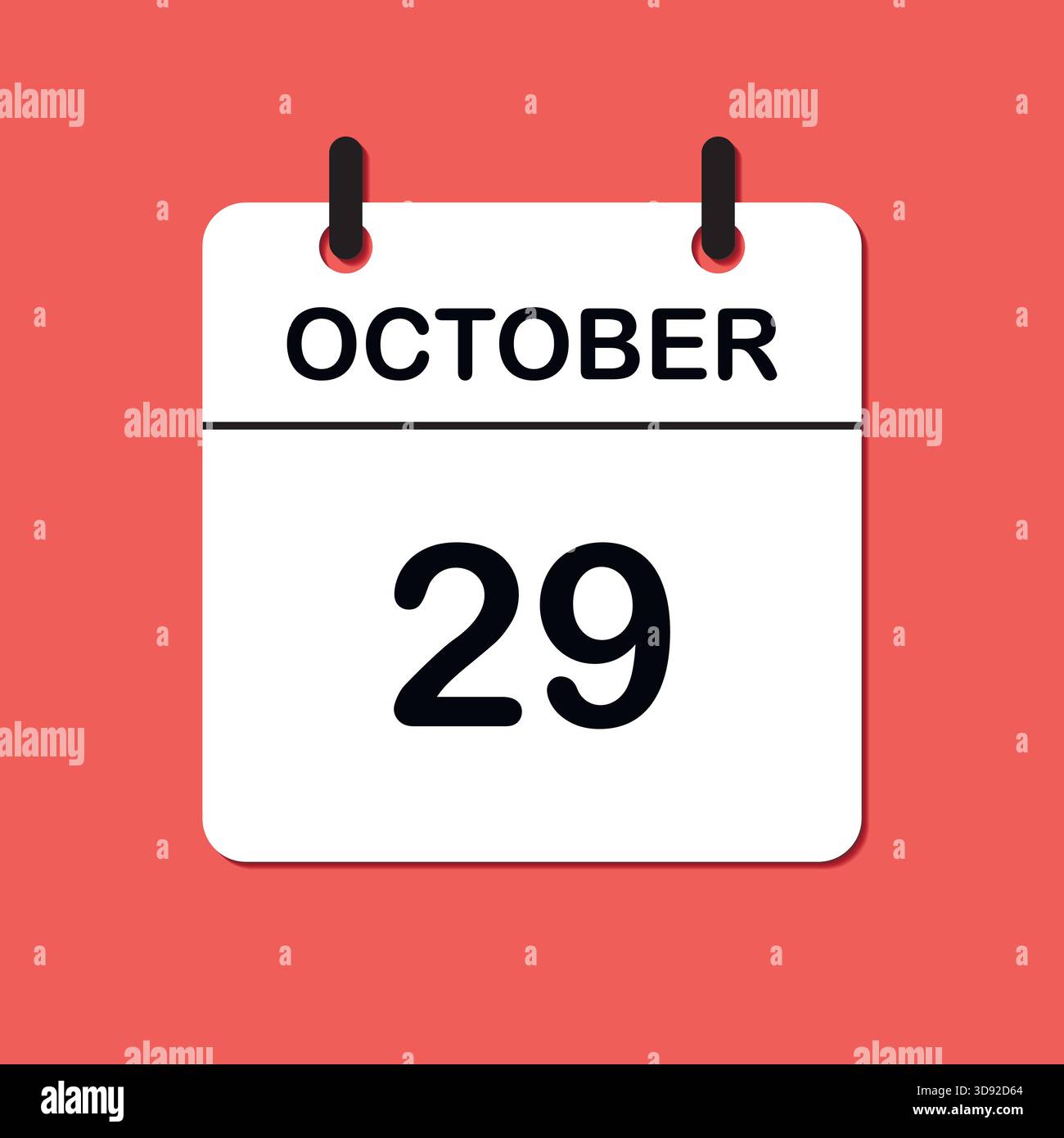 Octobre 29. Icône calendrier quotidien pour la conception. Conception simple pour brochure commerciale, flyer, médias imprimés, publicité. Facilement modifiable Illustration de Vecteur