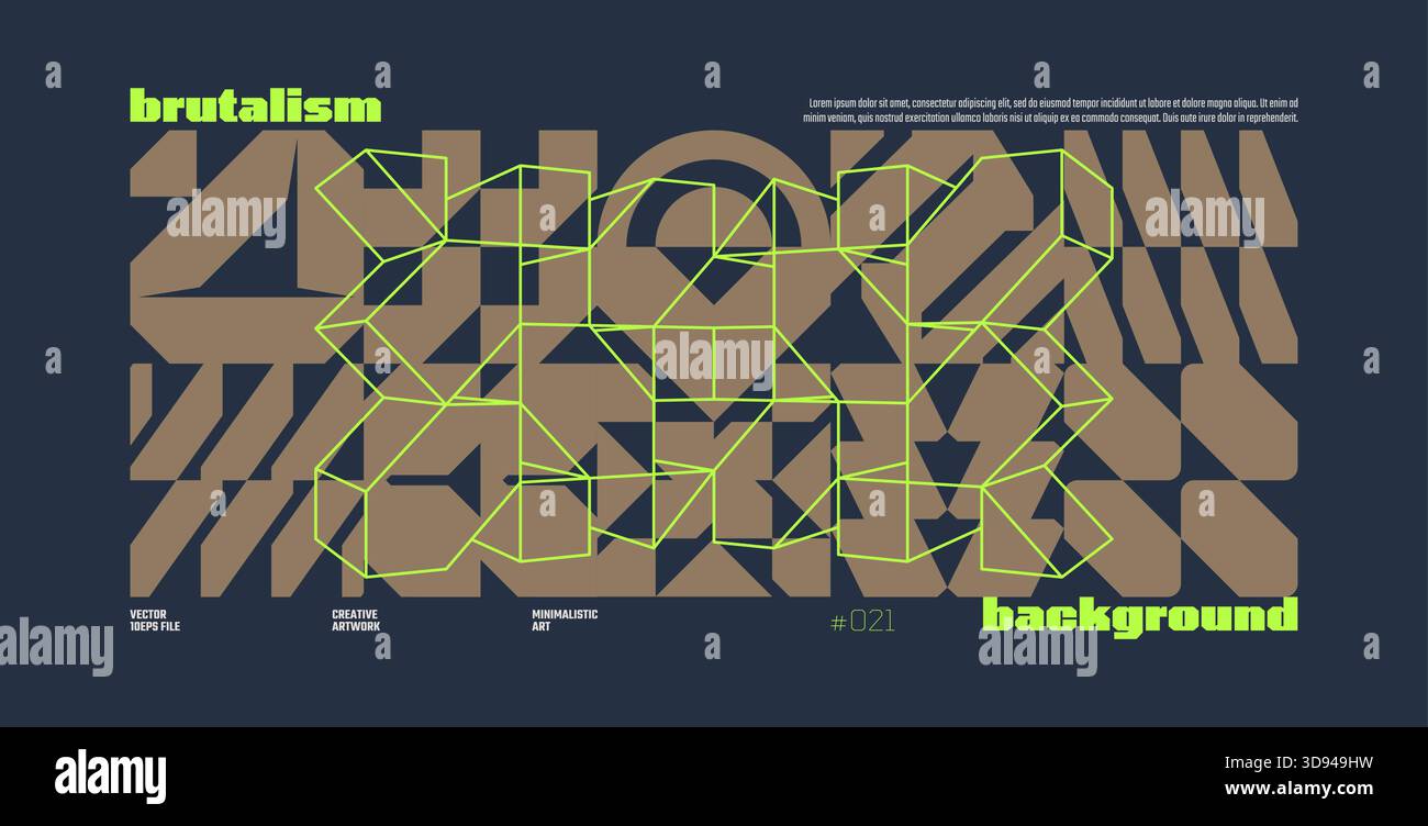 Brutalism vecteur abstrait fond de couleur bleu de prusse avec des formes graphiques géométriques postmodernes dans l'esthétique de Y2K, art moderne coloré à la mode Illustration de Vecteur