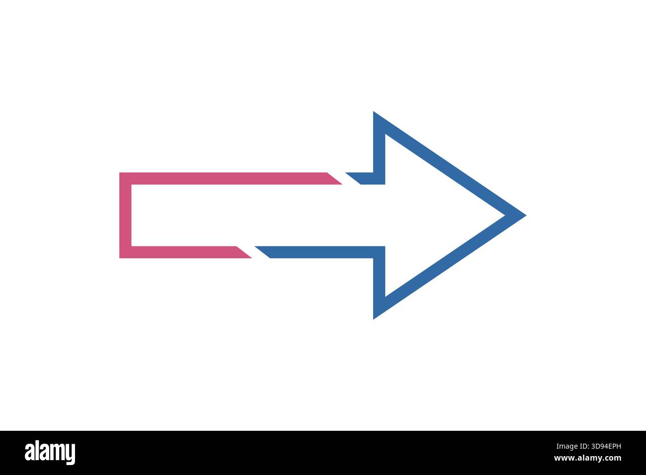 conception de vecteur de signe de flèche de ligne bleue rose Illustration de Vecteur