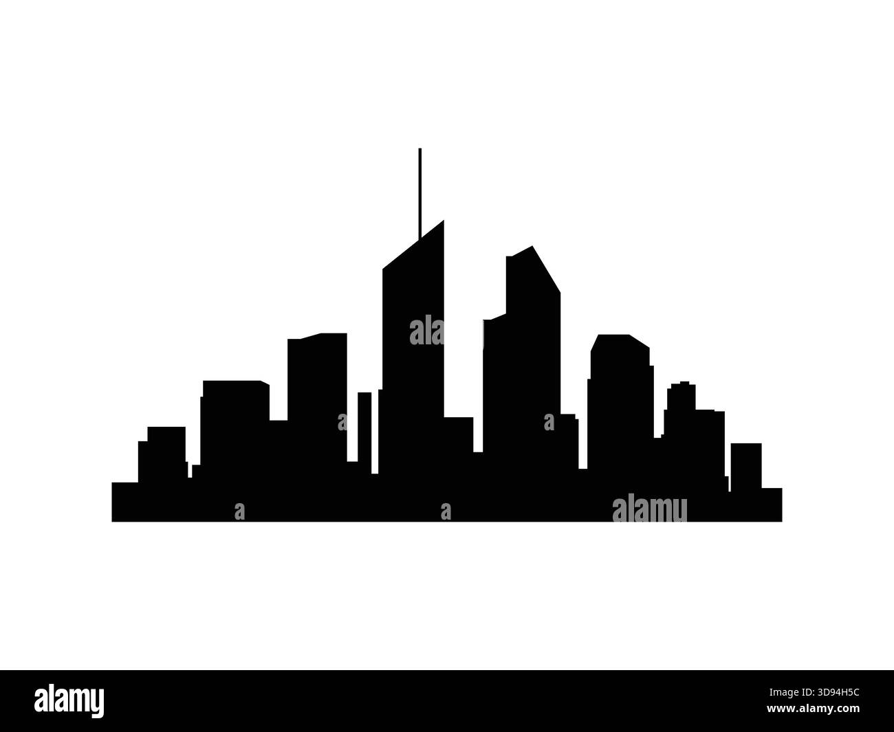 Silhouette urbaine. Dôme et flèche avec maisons traditionnelles. Vecteur noir minimal pour l'impression, le Web et les projets de conception. Illustration de Vecteur