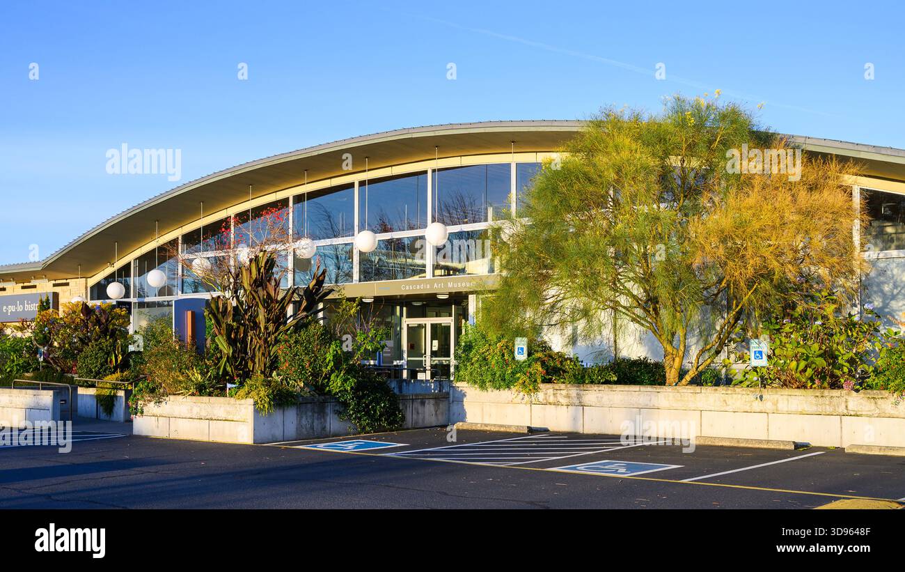 Edmonds, WA, États-Unis - 30 novembre 2025 ; façade du bâtiment du musée d'art Cascadia pour l'organisation à but non lucratif Banque D'Images