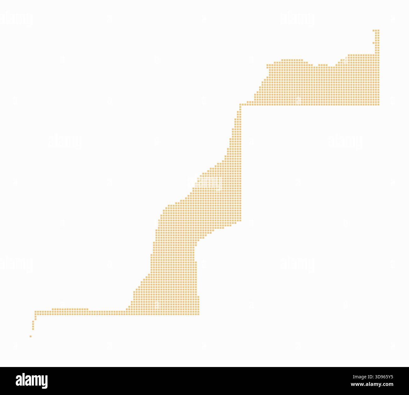Carte pointillée du Sahara Occidental. Carte de style numérique du pays sur fond blanc. Forme du Sahara Occidental avec des points carrés. Style de points colorés. Illustration de Vecteur