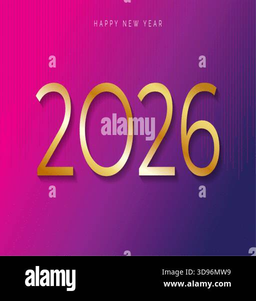 2026 conception de fond de bonne année. Carte de vœux, bannière, affiche. Illustration vectorielle Illustration de Vecteur