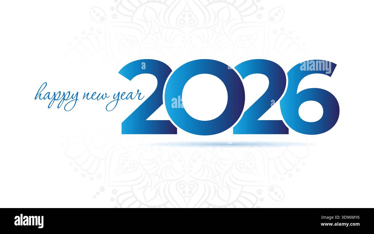 Vecteur moderne de conception de fond de la veille du nouvel an 2026 bonne année 2026 Illustration de Vecteur