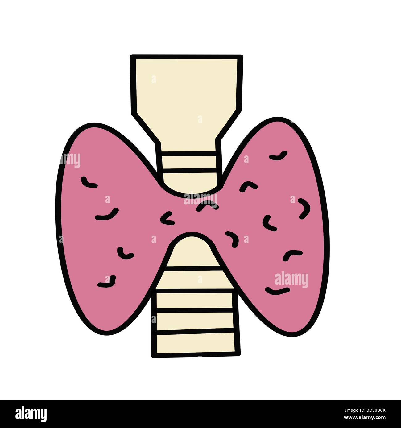 glande thyroïde endocrine simple utile pour l'application de soins de santé icône de couleur minimaliste de l'industrie Illustration de Vecteur