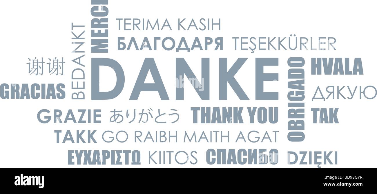 texte de remerciement dans différentes langues illustration vectorielle Illustration de Vecteur