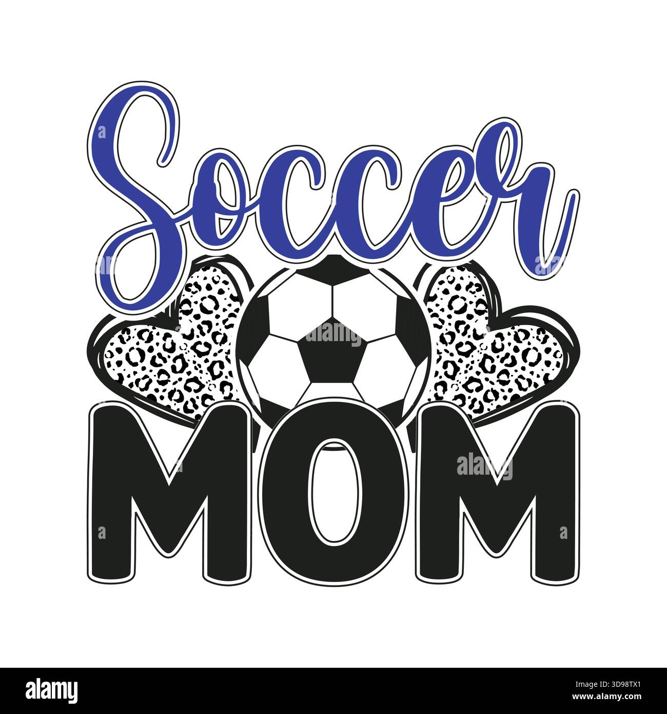 Typographie noire simple "entraîneur de football" avec soulignement de script, petit coeur et icône de ballon de football, conception minimaliste du logo entraîneur de sport pour t-shirts, capuche Illustration de Vecteur