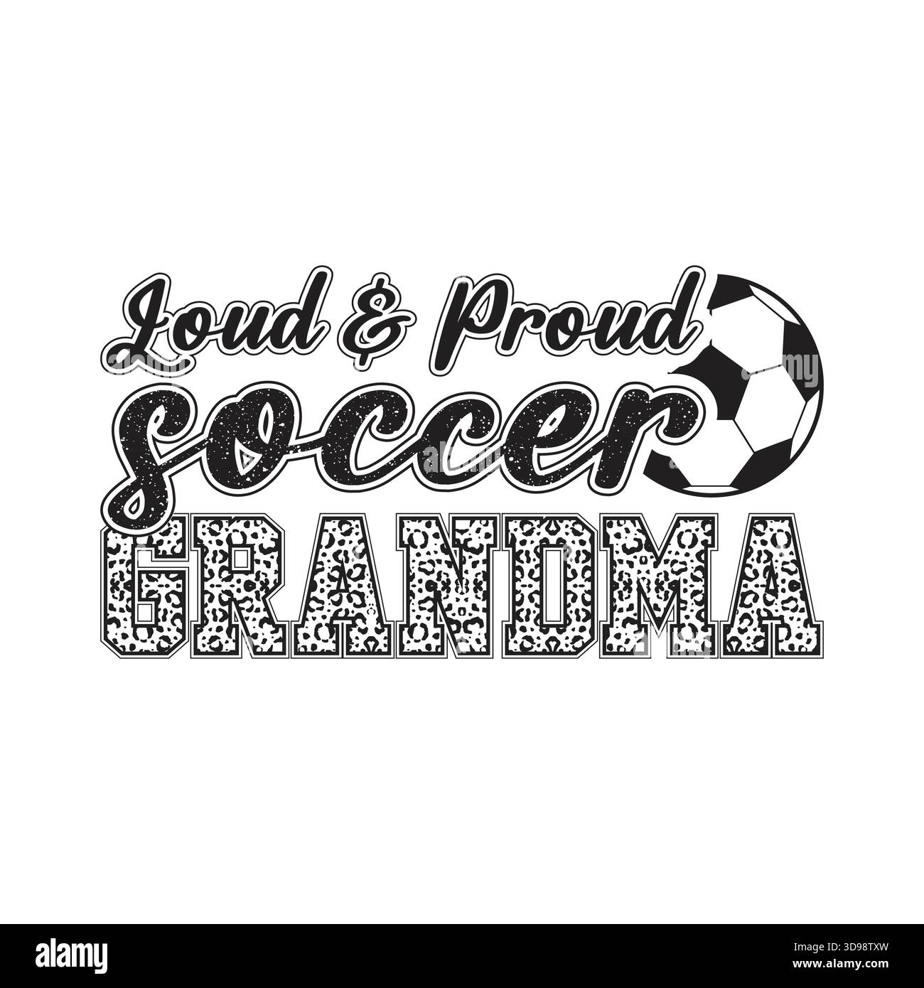 Typographie noire simple "entraîneur de football" avec soulignement de script, petit coeur et icône de ballon de football, conception minimaliste du logo entraîneur de sport pour t-shirts, capuche Illustration de Vecteur