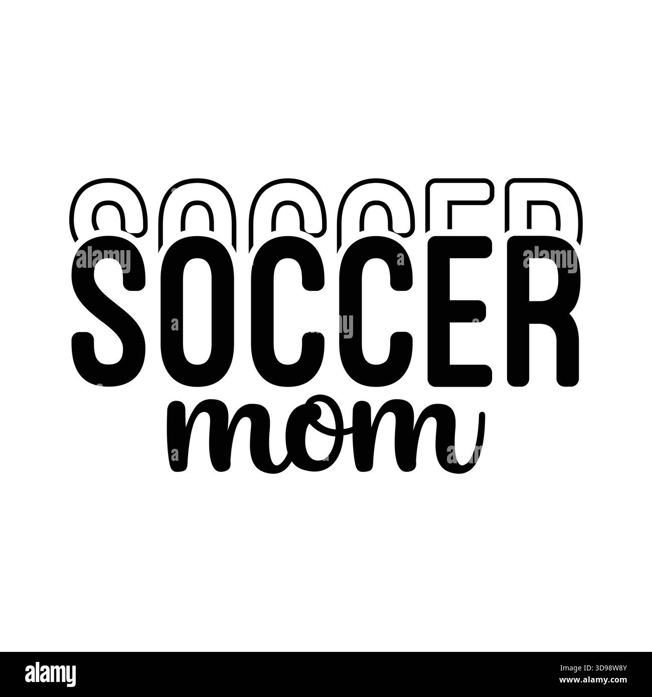 Typographie noire simple "entraîneur de football" avec soulignement de script, petit coeur et icône de ballon de football, conception minimaliste du logo entraîneur de sport pour t-shirts, capuche Illustration de Vecteur